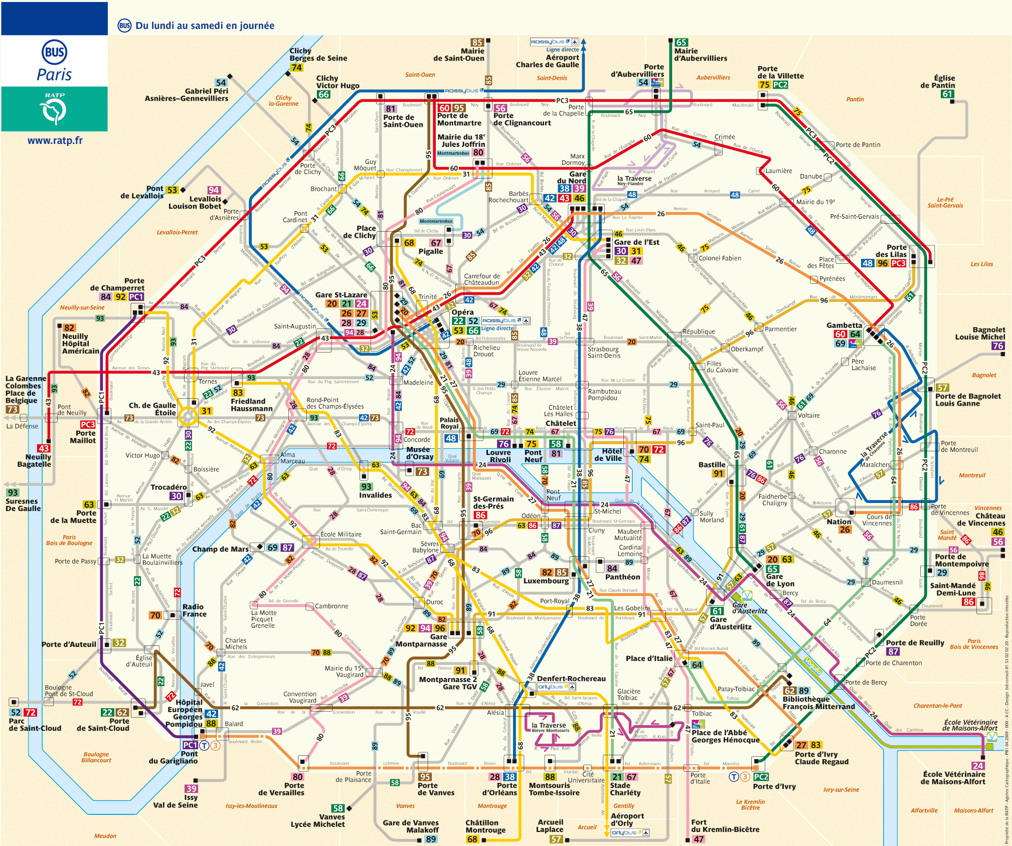 plan bus paris 2016